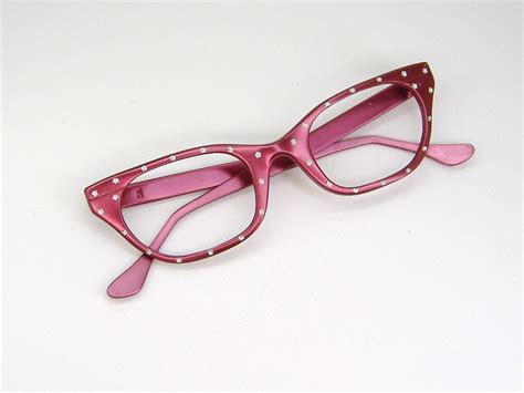 Vintage 50s Hot Pink Cat Eye Eyeglasses Sunglasses Frame Etsy