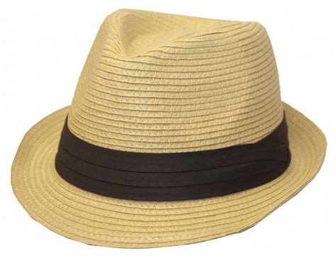 mens structured  paper straw black band fedora hat straw hats  sale