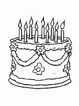 Cake Coloring Pages Birthday Printable Happy Easy Cute Given Drawing Some Kids sketch template