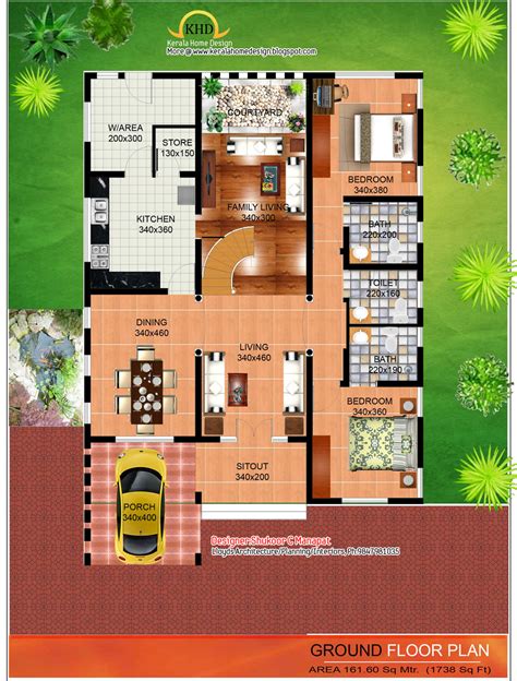 sq ft contemporary  kerala style architecture kerala home design  floor plans