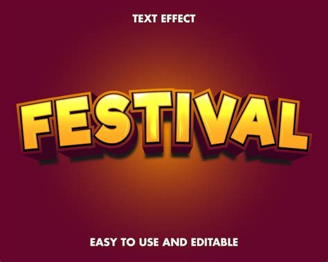 premium vector festival text effect editable font style