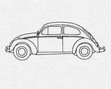 Beetle Volkswagen Maggiolino Redwork sketch template