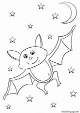 Bat Coloring Halloween Pages Cartoon Bats Printable Upside Down Preschool Template Print Book Outline Crafts sketch template