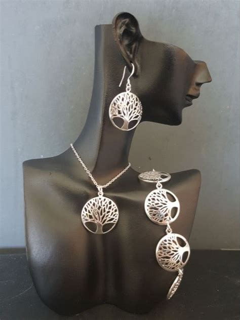 zilveren sieraden set levensboom catawiki