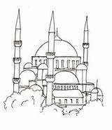 Masjid Putih Istanbul Ankara Definisi Tazmania Hagia Sainte Turkey Sujud Landmark sketch template