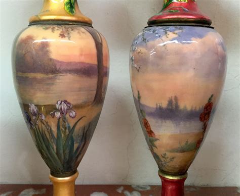 rare pair  late  century french enamel vases charles cheriff galleries