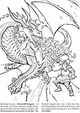 Coloring Dragon Pages Fire Dragons Breathing Smaug Printable Knight Realistic Book Dover Eragon Drawing Colouring Publications Coloriage Color Adults Zentangle sketch template