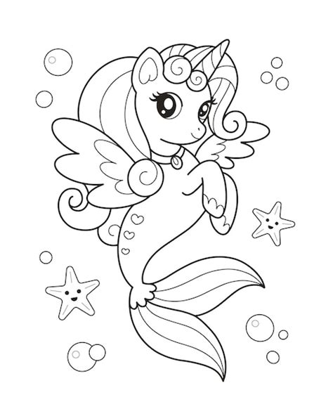 unicorns  mermaids coloring pages