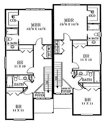 story duplex  good layout floor plans mission style house plans