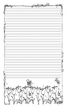 spring lined writing paper  linda beeghly teachers pay teachers