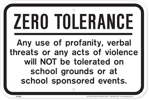 tolerance sign  schools