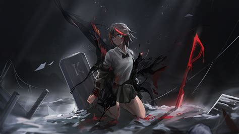 desktop wallpaper ryuko matoi kill la kill anime girl dark anime hd image picture
