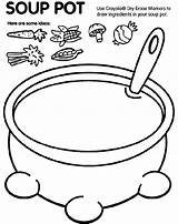 Soup Crayola Stone Pot Printable Coloring Pages Preschool Vegetable Worksheets sketch template
