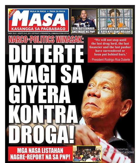 palace highlights anti drug war   issue  govt tabloid gma