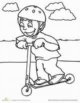 Scooter Coloring Kids Pages Exercise Worksheets Sheets Worksheet Preschool Read Board Activities Scooting Child Grade Printable Scooters Choose sketch template