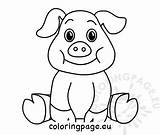 Pig Sitting Small Chinese Year Coloring sketch template