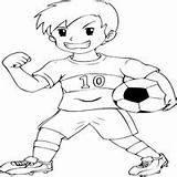 Coloring Soccer Boy Sports Playing Pages Surfnetkids Player sketch template
