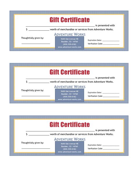 gift certificate templates template lab