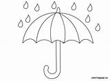 Umbrella Preschool Parapluie Pluie Umbrellas Parapluies Coloringpage Activité Manuelle sketch template