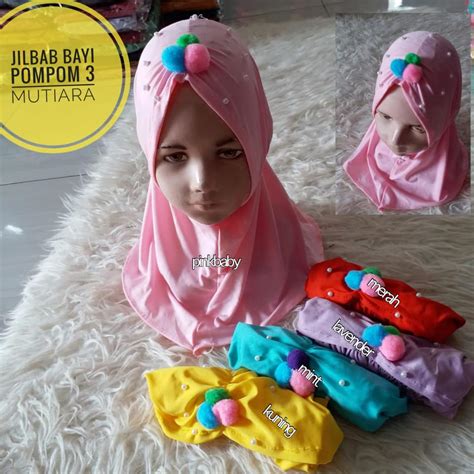jilbab bayi pompom  mutiara sentral grosir jilbab  produsen jilbab