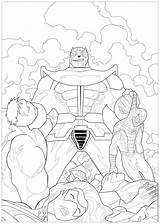 Thanos Marvel Coloring Pages Comics Avengers Hulk Comic Christmas Man Iron Spiderman Justice Adults Books Et Adult Printable Strip Social sketch template
