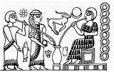 Babilonesi Ninkasi Sumeria Birra Sumerian Bangsa Cerveja Mesopotamia Deusa Fakta Roda Drinking sketch template