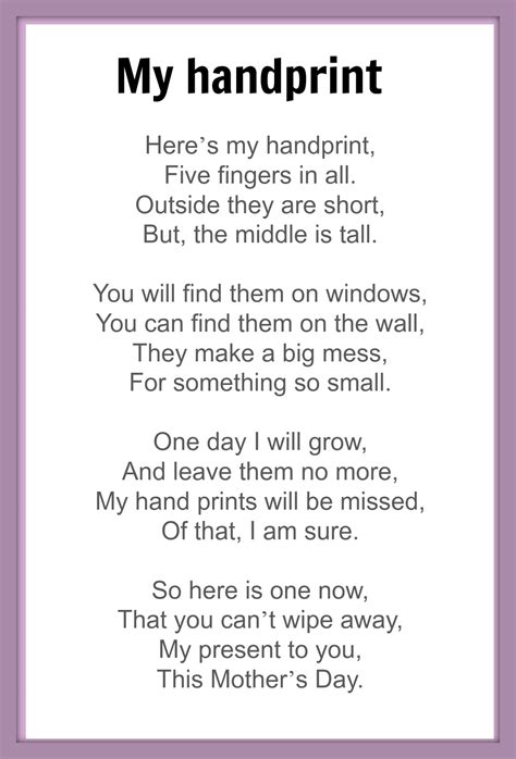 printable mothers day poem