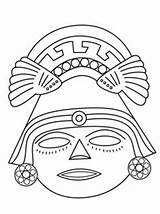 Aztec Mask Mayan Masks Azteca Masque Supercoloring Colorare Aztecas Aztechi Coloriage Mascaras Ausmalbilder Máscara Incas Ausmalbild Facili Imperio Pintar Oaxaca sketch template