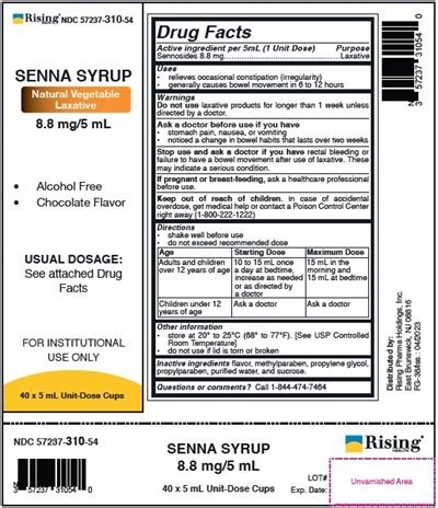 ndc   senna syrup images packaging labeling appearance