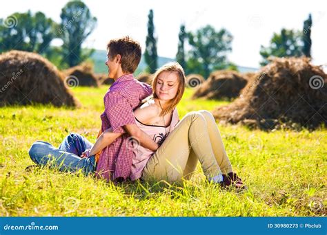 Portrait Of Playful Young Love Couple Having Fun Stock Image Image Of