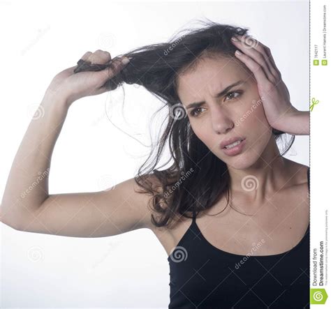 Angry Woman Pulling Her Hair Royalty Free Stock