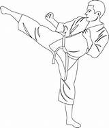 Kick Drawing Karate Getdrawings Drawings People sketch template