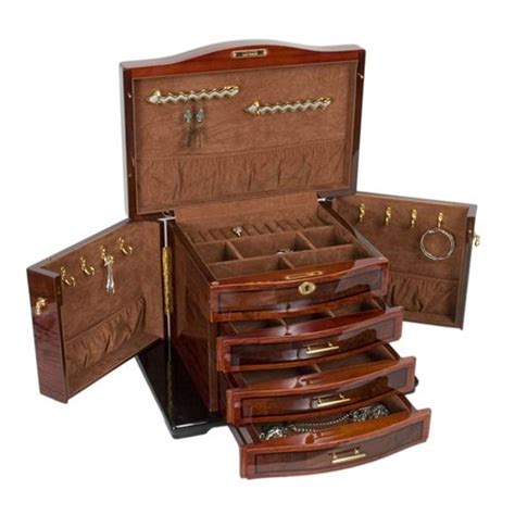 stunning fully locking wooden jewelry box chest