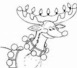 Reindeer Coloring Pages Rudolph Santa Lights Christmas Color Printable Reindeers Sheets Blank Print Holiday Filminspector Book Candy sketch template