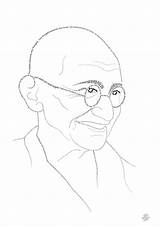 Gandhi Mahatma Easy Quoteko sketch template