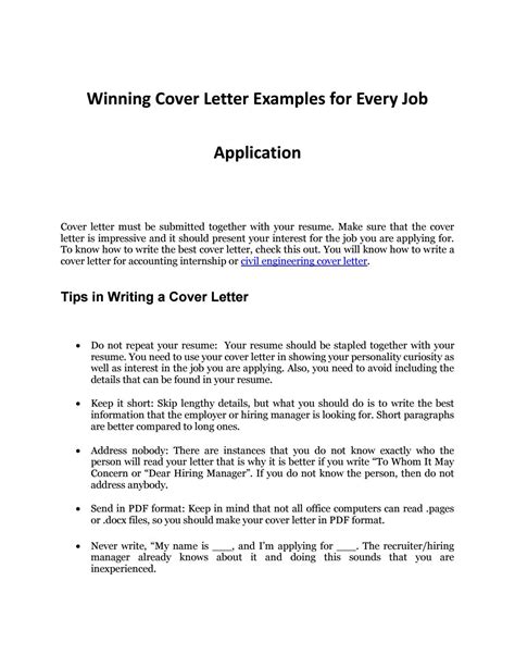 job applications sample cover letter  works  cover letter