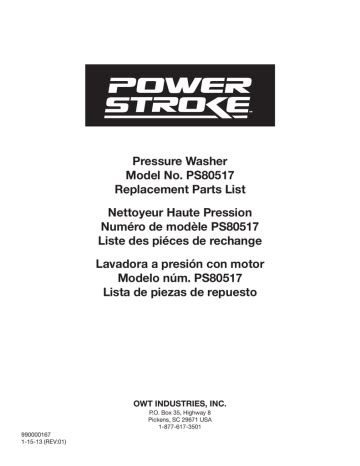 pressure washer model  ps replacement parts list manualzz