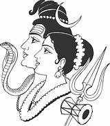 Shiva Parvati Shiv Hindu Sketch Helping sketch template
