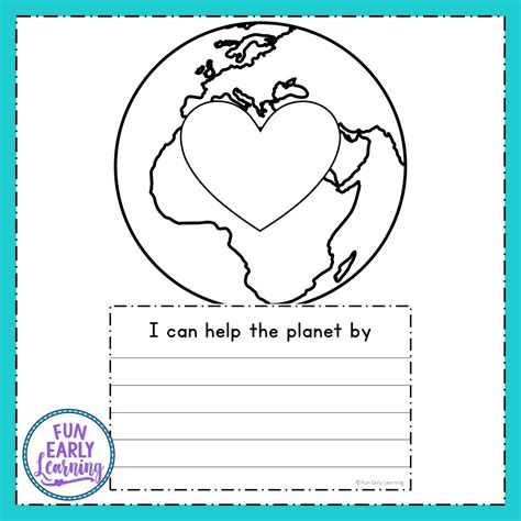 earth day craft  writing prompts  preschool  kindergarten