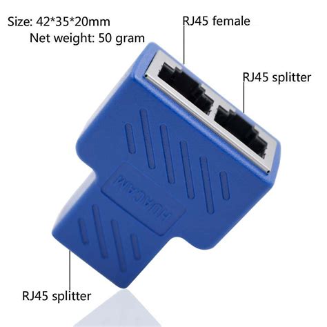 rj splitter adapter    dual female port cat cat  lan ethernet  networking cable plugs