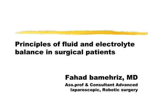 Ppt Principles Of Fluid And Electrolyte Balance In