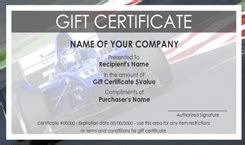 auto repair  maintenance gift certificate templates easy