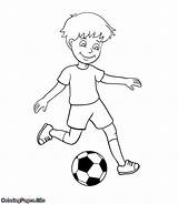 Soccer Coloring Boy Drawing Pages Kicking Ball Kids Print Boys Drawings ציעה Color Goalie כדורגל דפי Girl Soccerball להדפסה Coloringpages sketch template