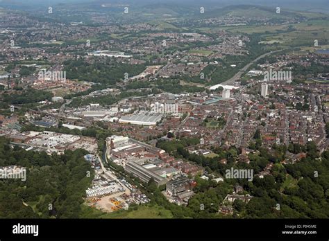 aerial view  hyde  greater manchester  cheshire historically