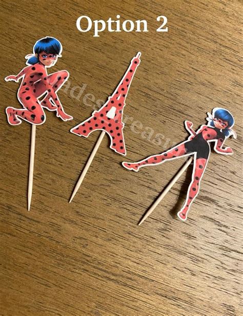 miraculous ladybug cupcake toppers miraculous ladybug etsy