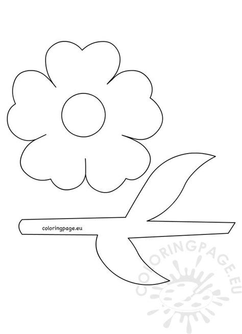 flower  stem  leaves template coloring page