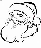 Santa Coloring Pages Claus Sketch Christmas Face Color Printable Colouring Clip Clipart sketch template