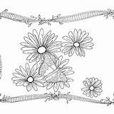 Coloring Daisies sketch template