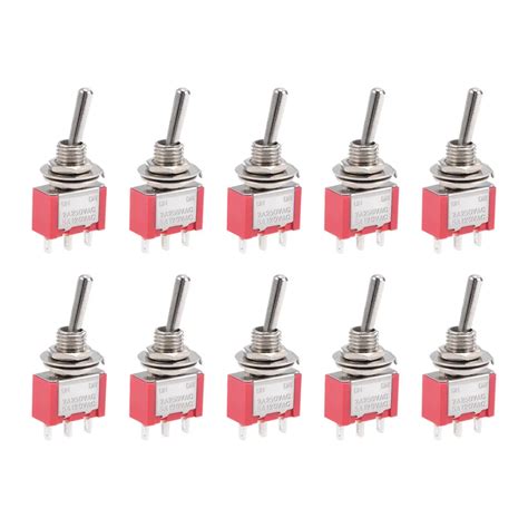 uxcell switches va va  position terminal spdt latching toggle switch red   p
