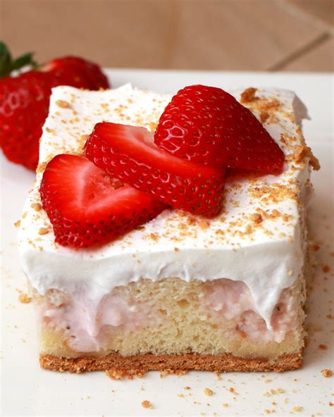 strawberry cheesecake poke cake  basically magic